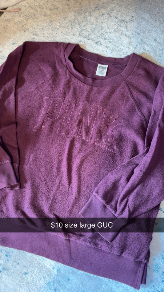Burgundy PINK Crewneck Sweatshirt