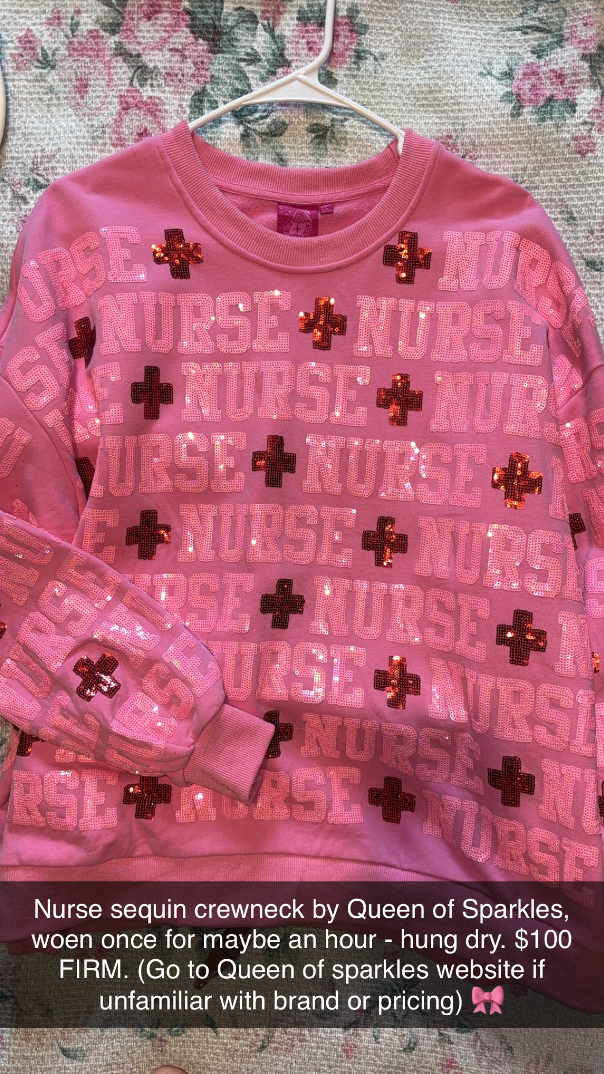 Queen of sparkles NURSE Crew Large
