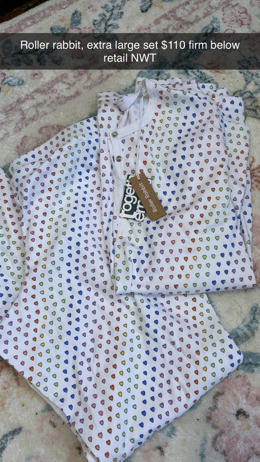 Roller Rabbit NWT Heart Pajama Set